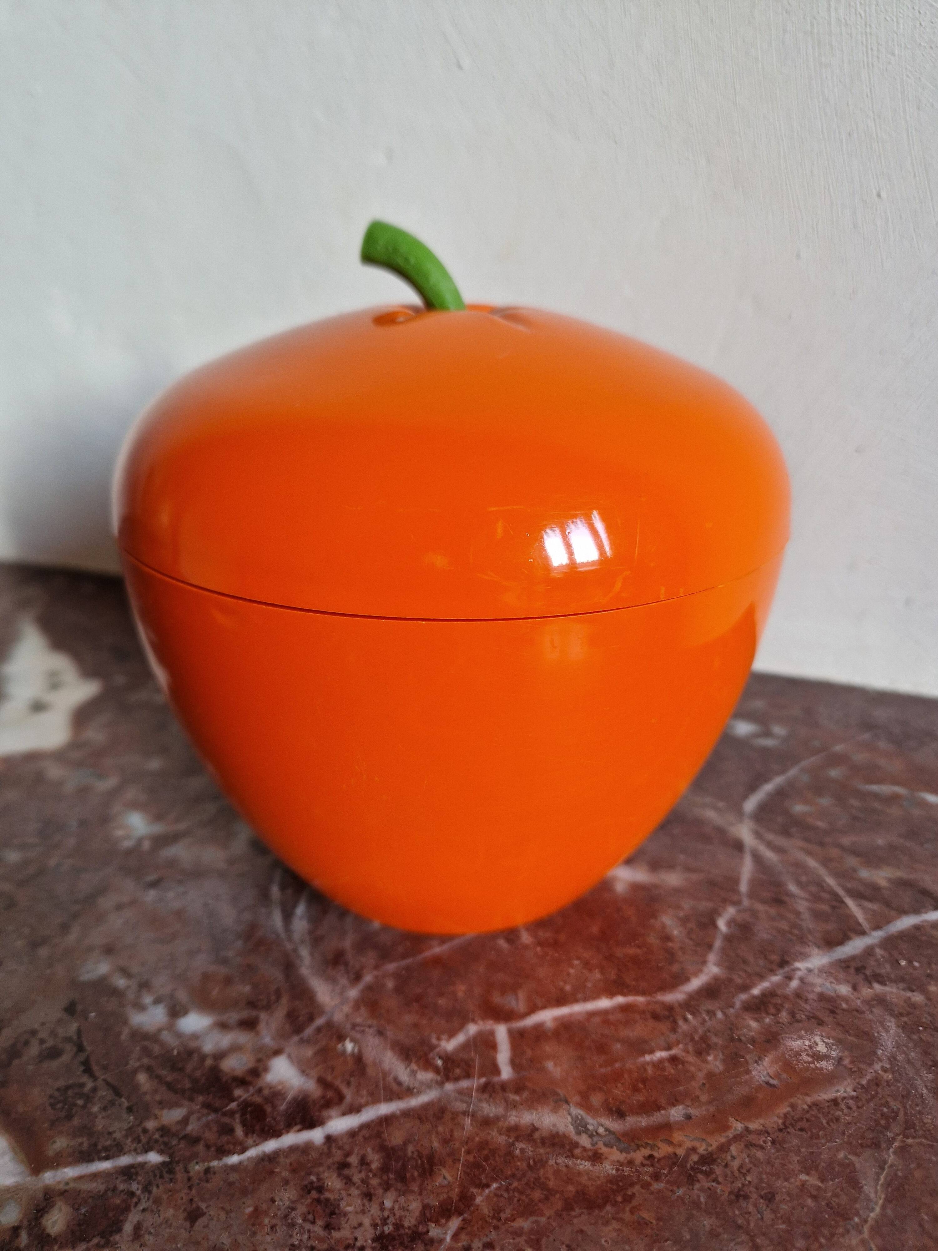 Vintage 1970s apple orange ice bucket - codec