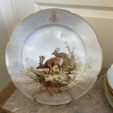 Antique 6x Sèvres Porcelain Plates Lahore & Basket 19th Century Hunting