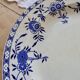 Large round antique plate, blue and white Dresden porcelain.