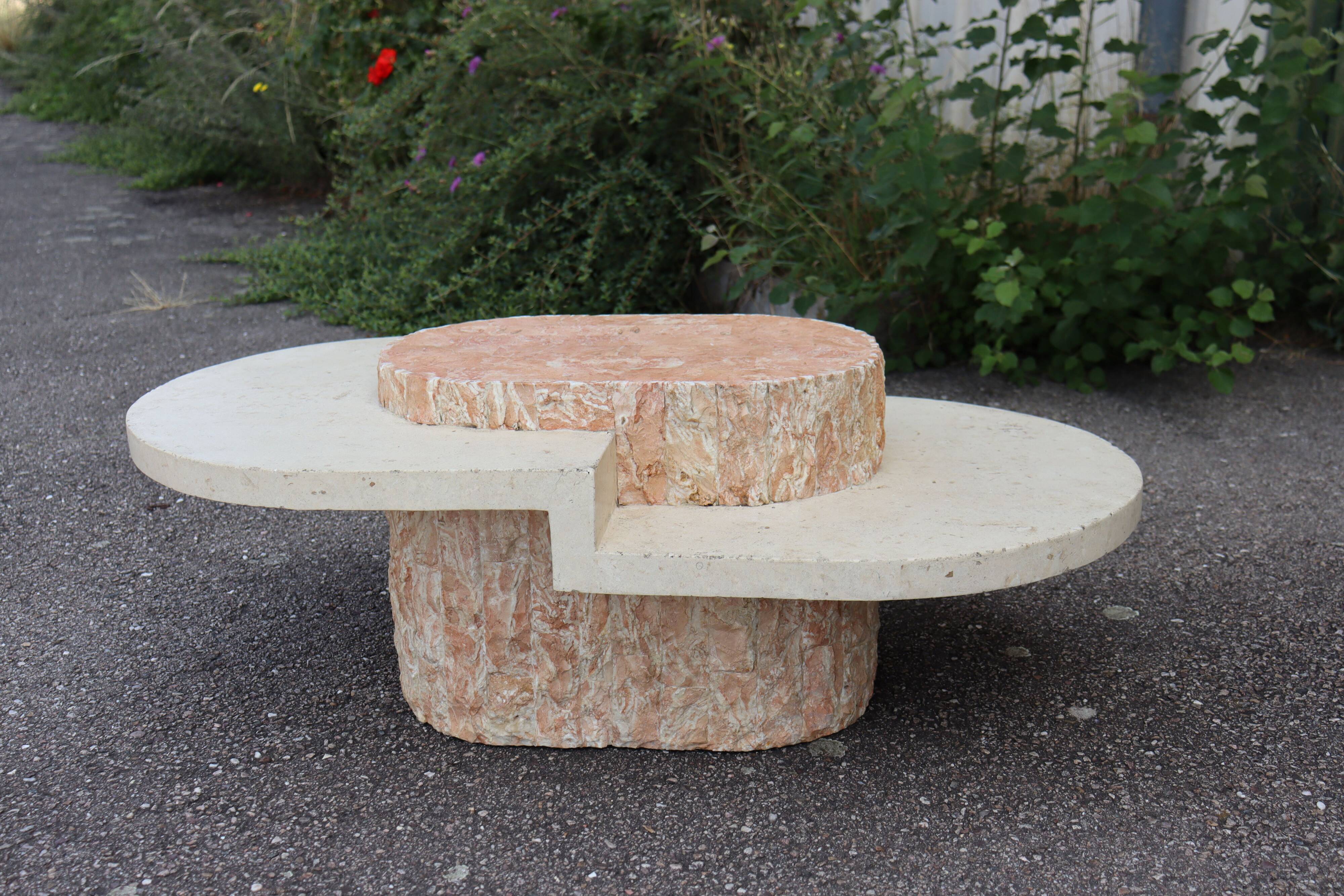 Travertine coffee table 1970