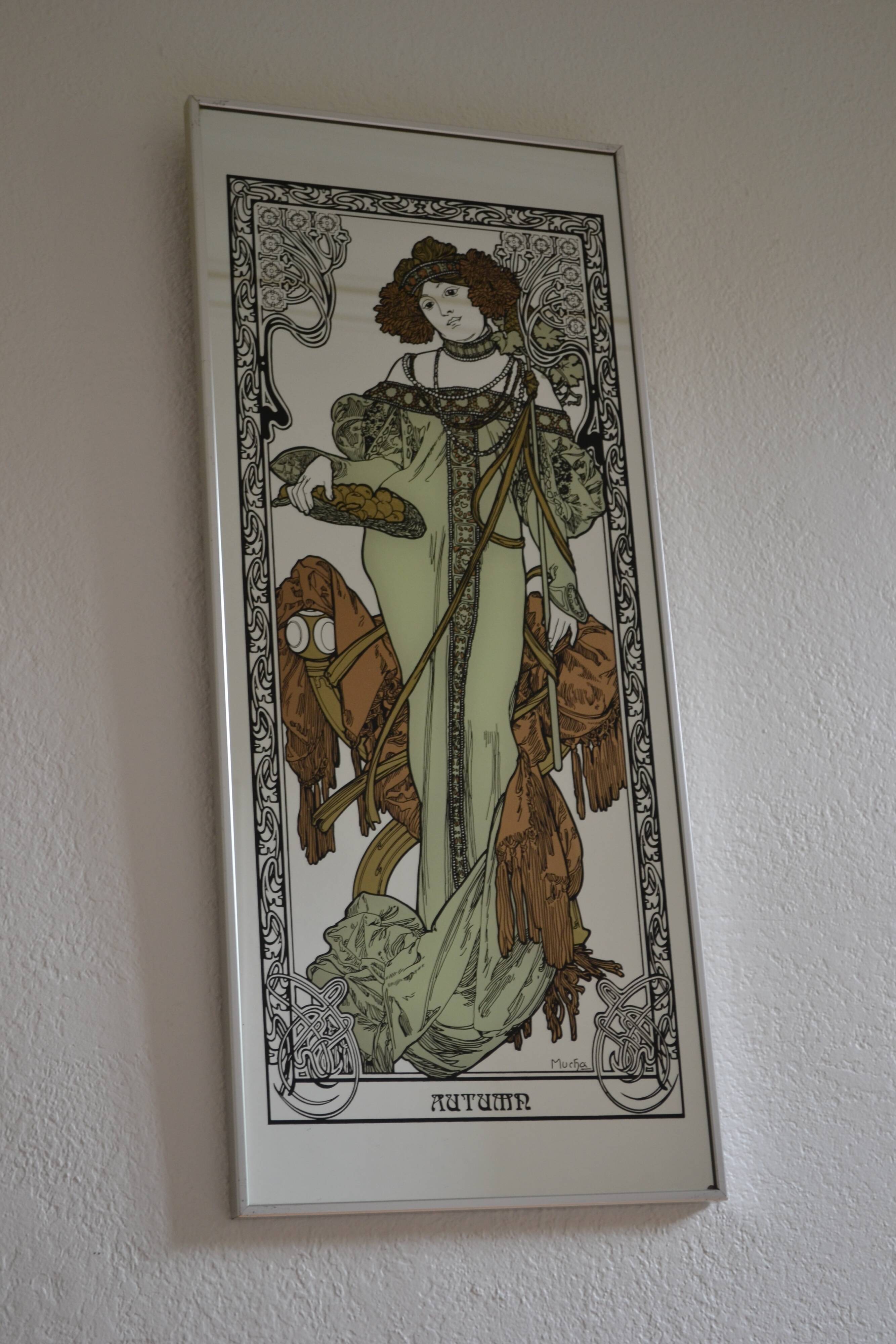 Large mirror "Autumn" after Mucha 82 / 35 cm