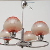 Lustre en chrome et verre, années 1950