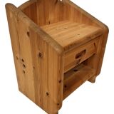 Vintage set of two pine wood bedside tables