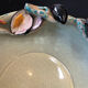Paris ceramic dish with slip decoration, by Suzy Coste