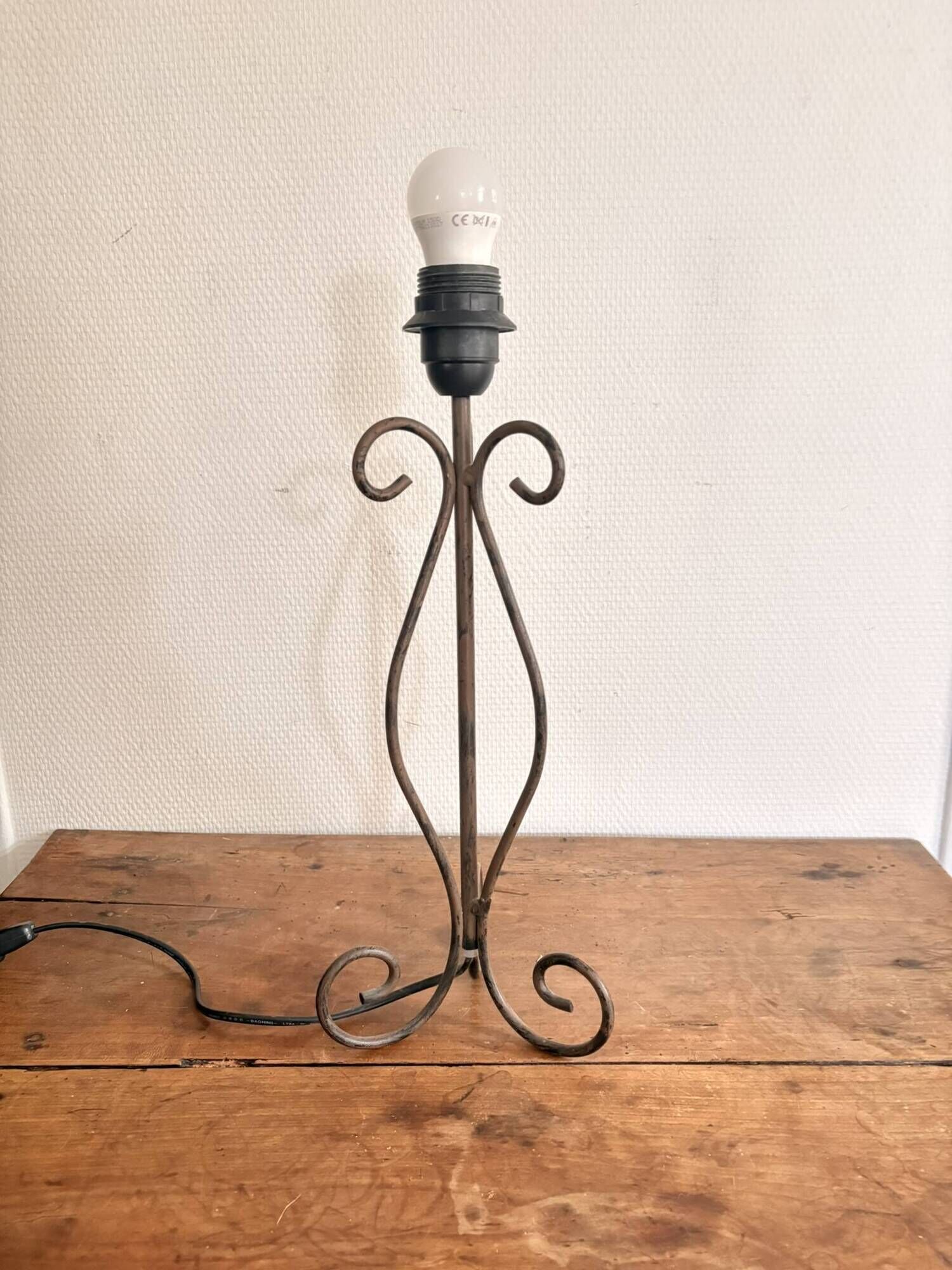 Table Lamp Wrought Iron Style Rustic Neoclassical Chic Art Deco Volutes