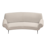 Mid-Century Gigi Radice for Minotti White Boucle Curved Six Legs Sofa
