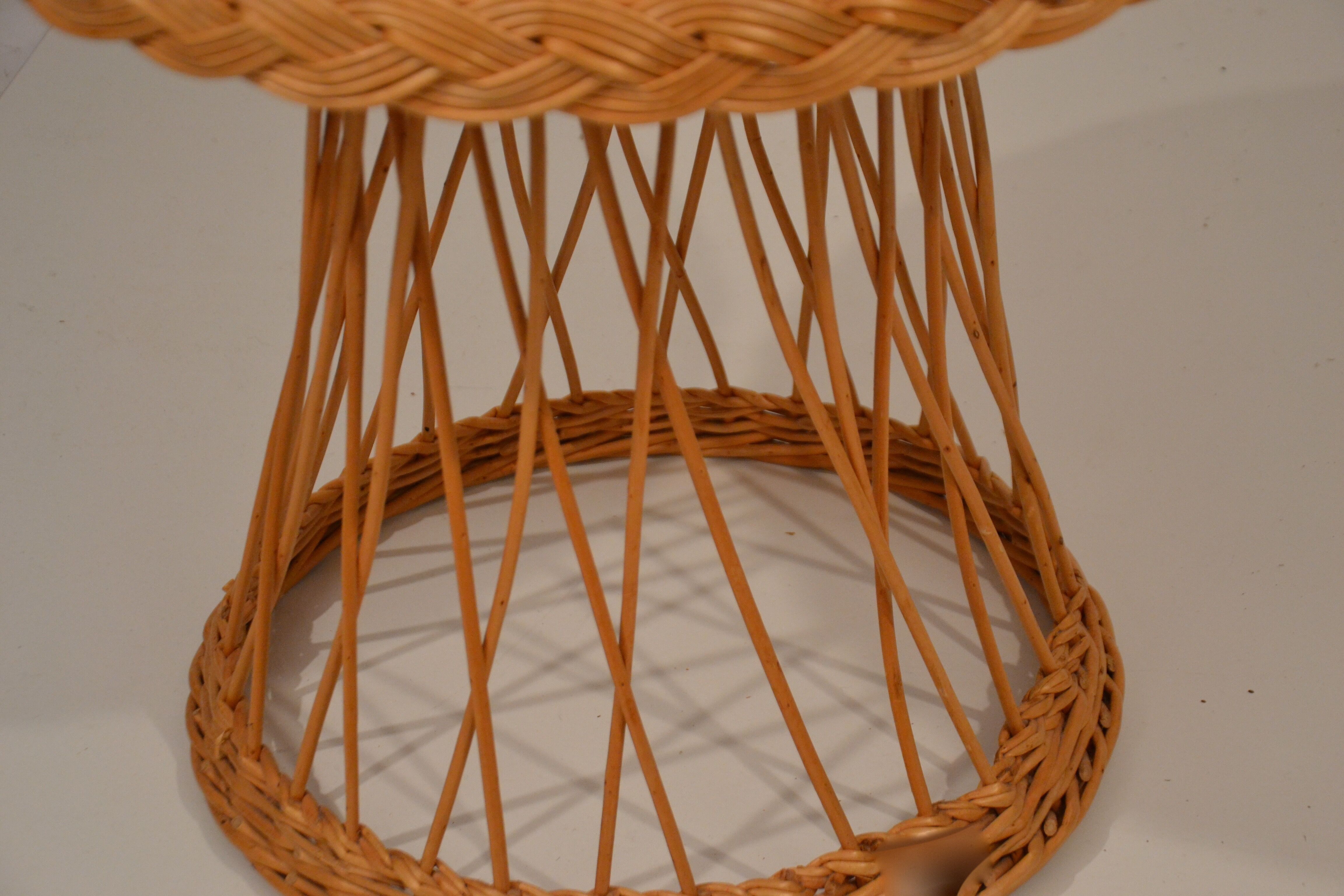 Braided rattan table