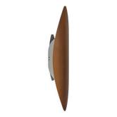 XL vintage wall lamp, thermoformed wood, France, 1970