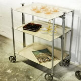 Vintage foldable dessert "textable" 3 trays