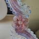 Iridescent blown glass mirror table/dressing table Murano. Floral patterns.