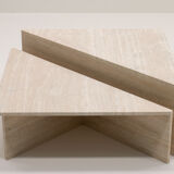 Up&Up triangle travertine coffee table, Italy 70s
