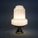 Skyscraper lamp in opaline and brass foot. Globe Art Deco