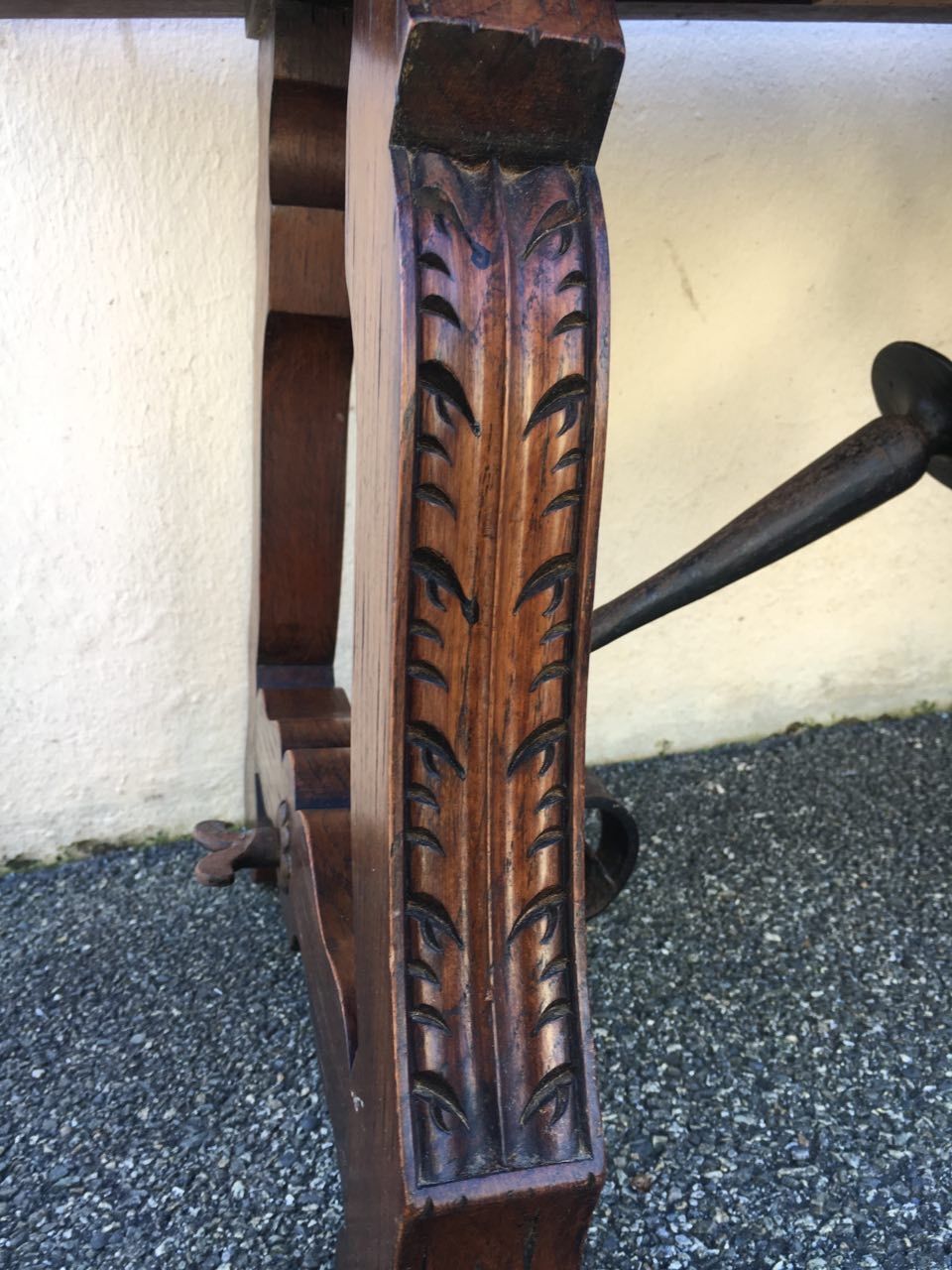 Old green ceramic coffee table from Cazaux