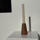 Conical circular candle holder in solid teak H10 D6