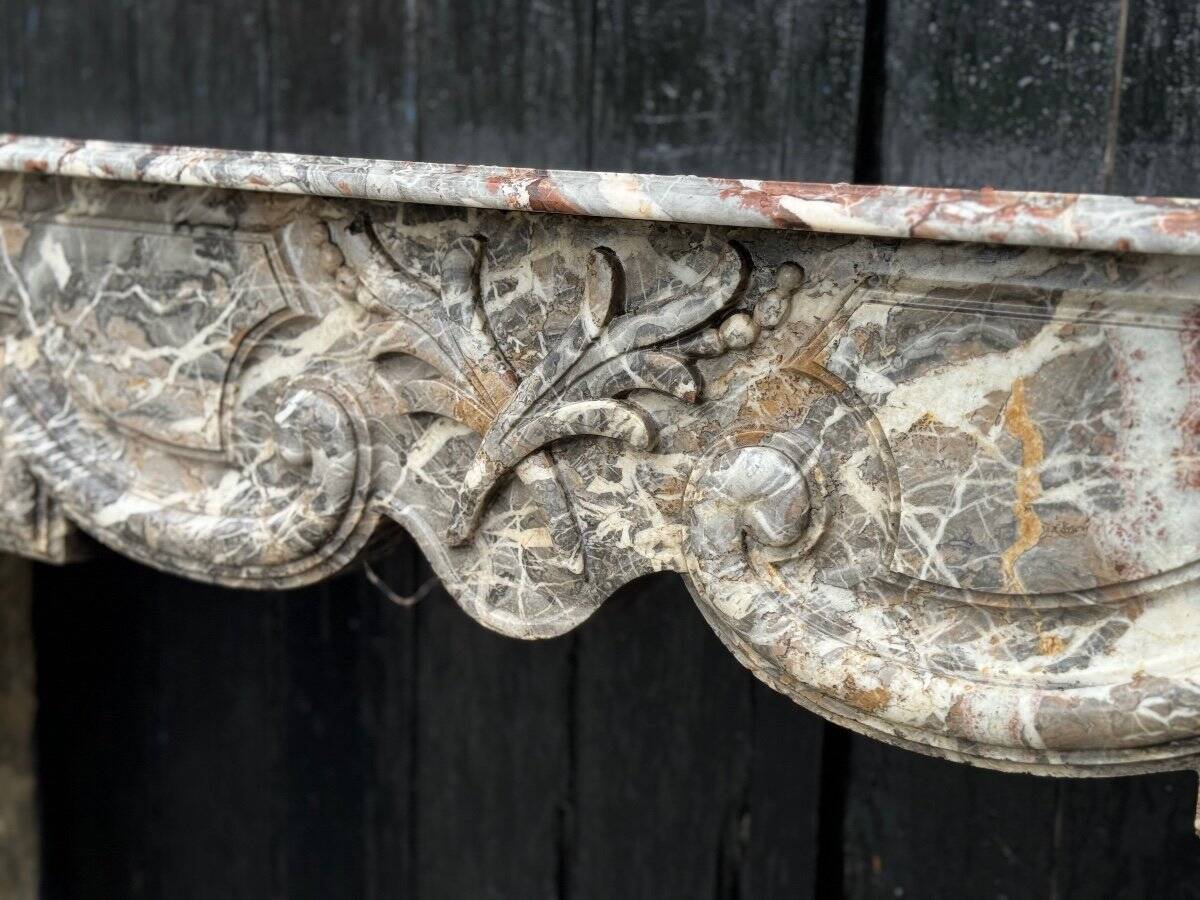 Regency fireplace in grey Ardennes marble, 18th century