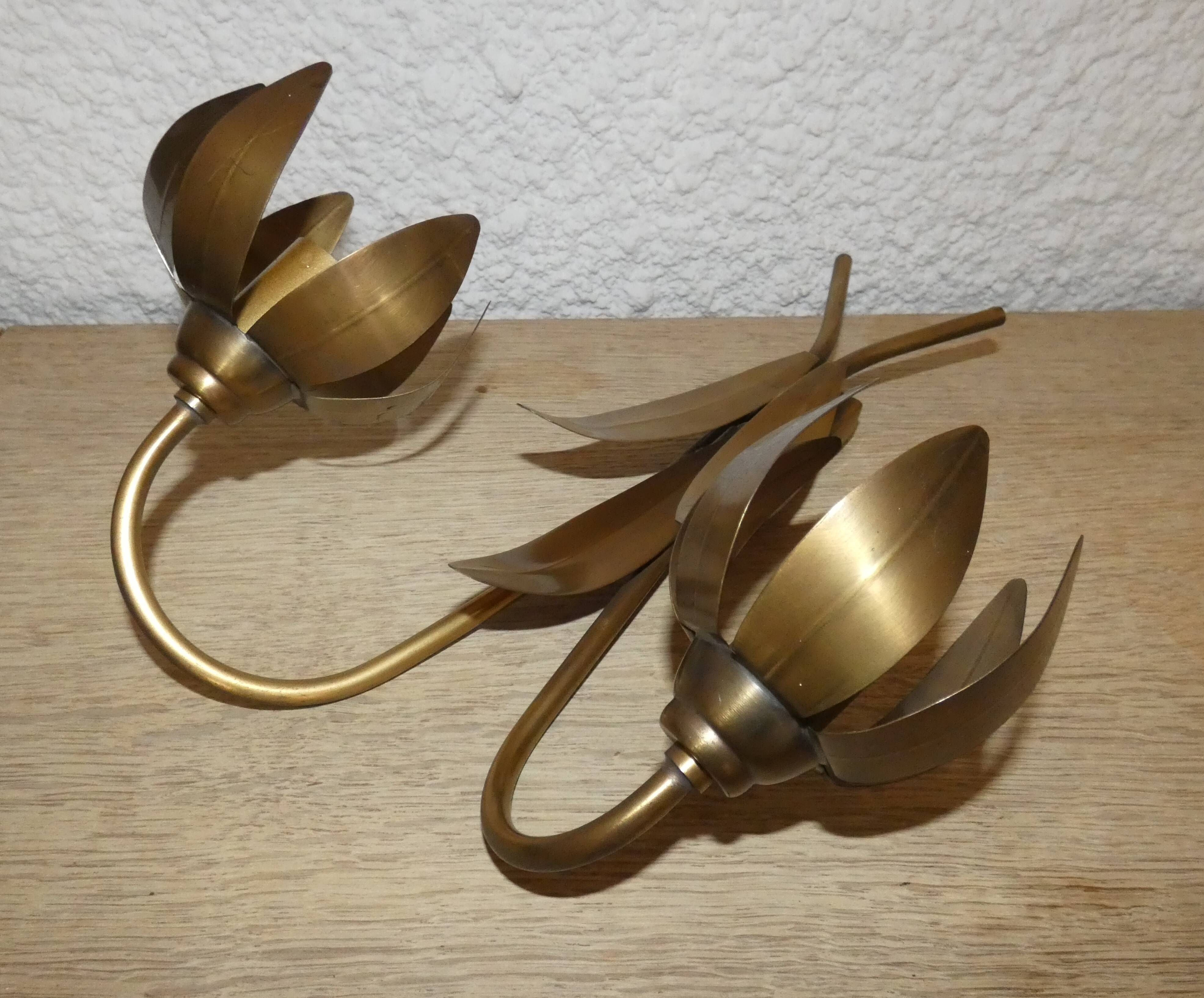 Wall lamp double lotus Maison Florart 1960