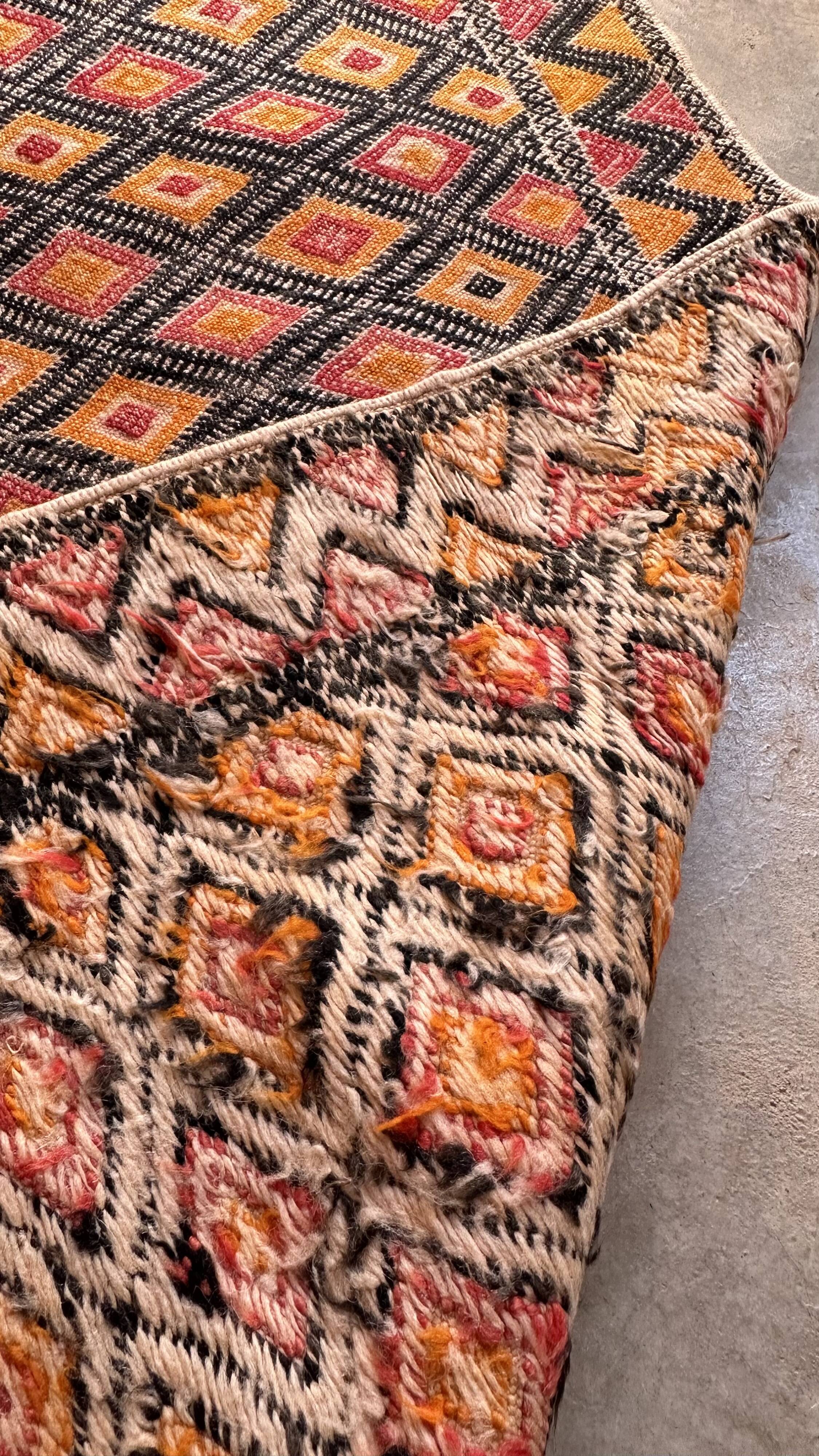 Berber kilim zammour rug - 314 x 158 cm