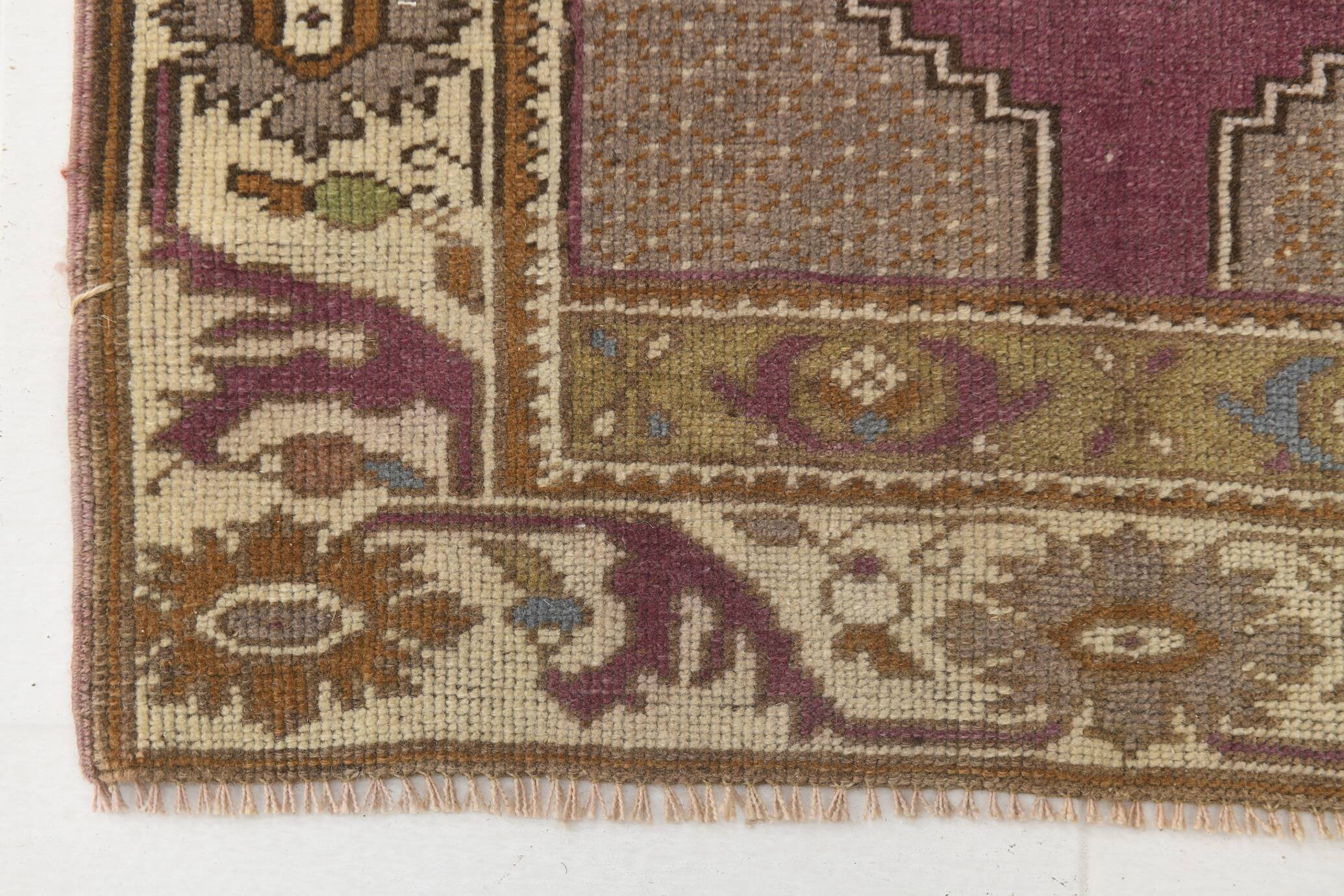 3x11 Plum & Beige Oriental Persian Runner Rug, 78x332Cm