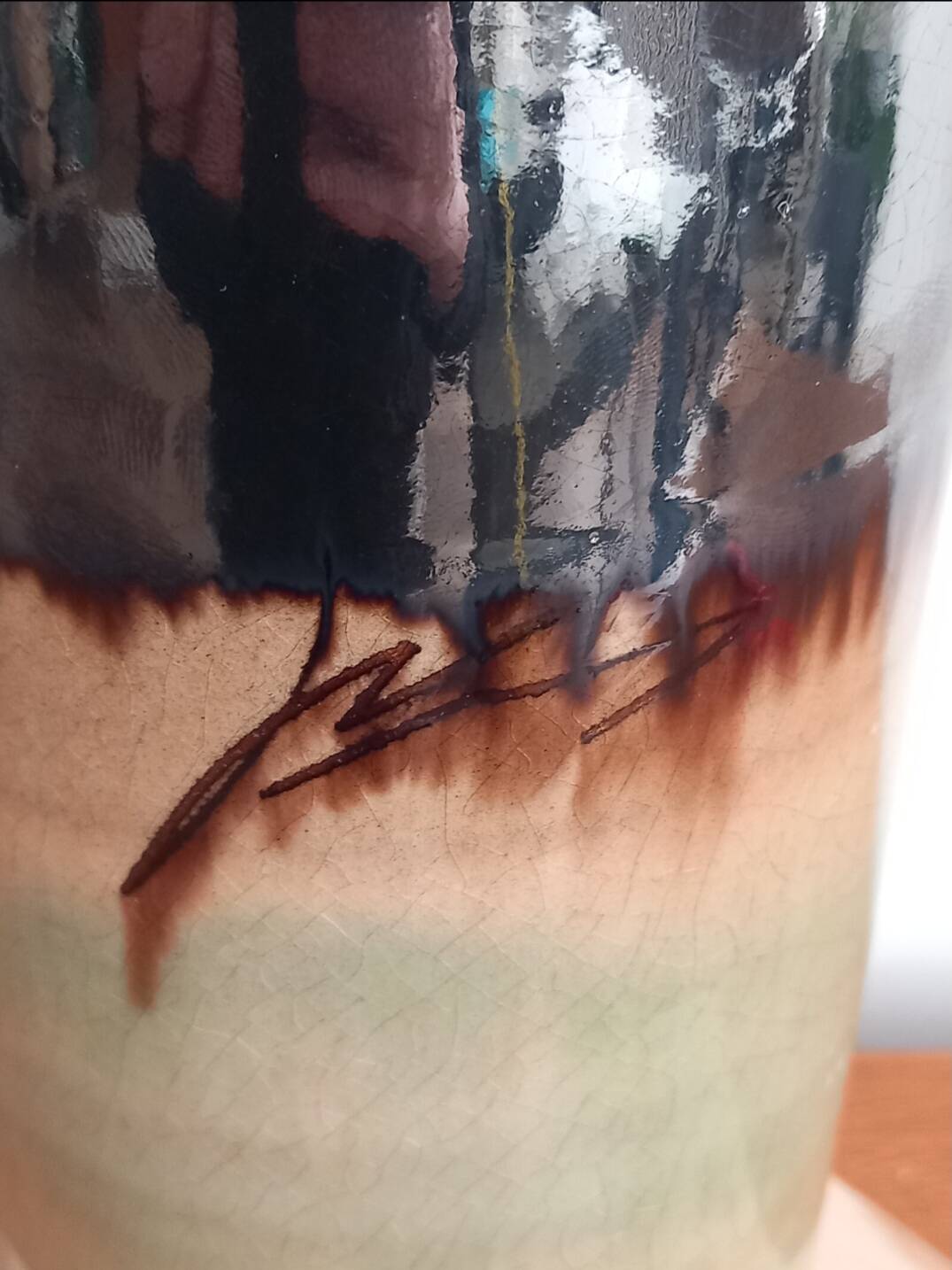 Vase Design 33cm en Grès émaillé - Signé PLANAS - La Bisbal d’Empordà