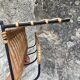 Vintage rattan wall coat rack