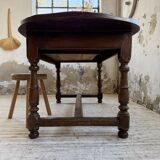 19th century oval solid oak table