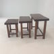 Set of 3 Brutalist Wooden Nesting Tables, Holland 1960s