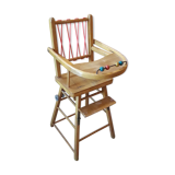 Chaise haute enfant en bois vintage