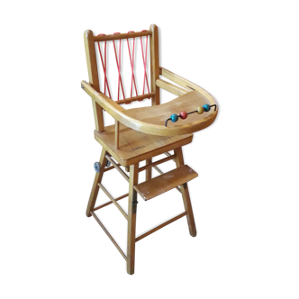 Vintage wooden high-seater chair