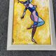 Tableau Vintage Modernist Cubist 84x65 cm – Signed Thallon