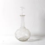 Carafe à vin en verre à motifs de roses, Empoli, Italie, années 1950