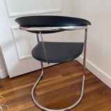 Italian style design 70s chrome and skai table chair