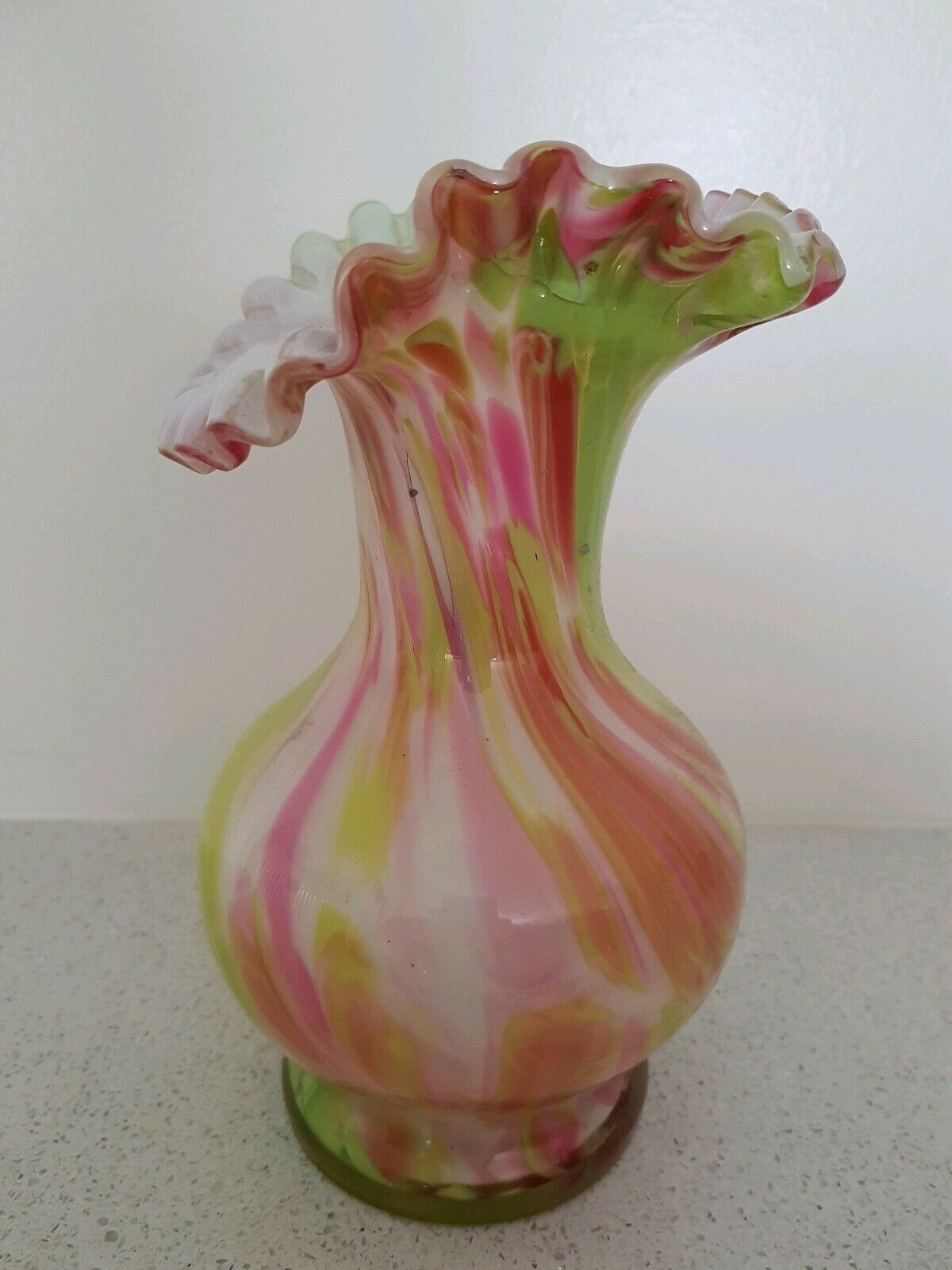 Vase Clichy verre soufflé moucheté Selency
