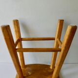 Light wood stool, free-form seat