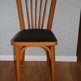 10 baumann chairs no. 12 black faux leather light beech