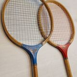Vintage wooden badminton rackets