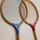 Vintage wooden badminton rackets