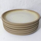 6 vintage stoneware dessert plates