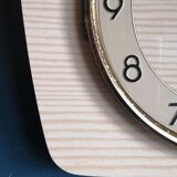 Vintage clock formica silent rectangular wall clock "Kienzle gilded wood"