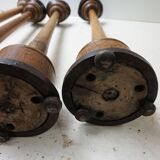 Large Antique French Wooden Candlesticks, 19th Century, Set of 4