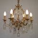 Mid Century Louis XV style cage chandelier - 6 arms - Brass and Crystal