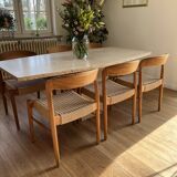 6 chaises de bistrot en teck et corde