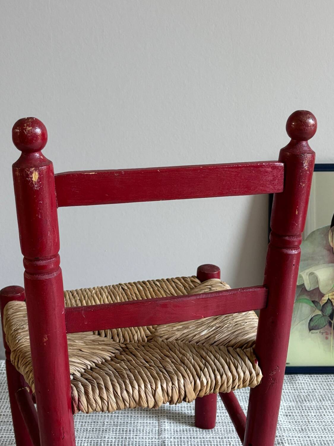 Chaise en bois et paille