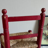 Chaise en bois et paille