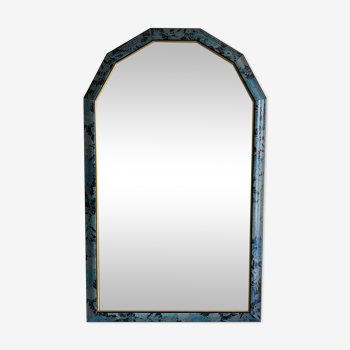 Miroir octogonal vintage marbré bleu 61 x 82 cm