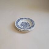 Set of 3 antique soup plates – blue floral decoration