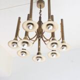 Brass trumpet chandelier, 1970s