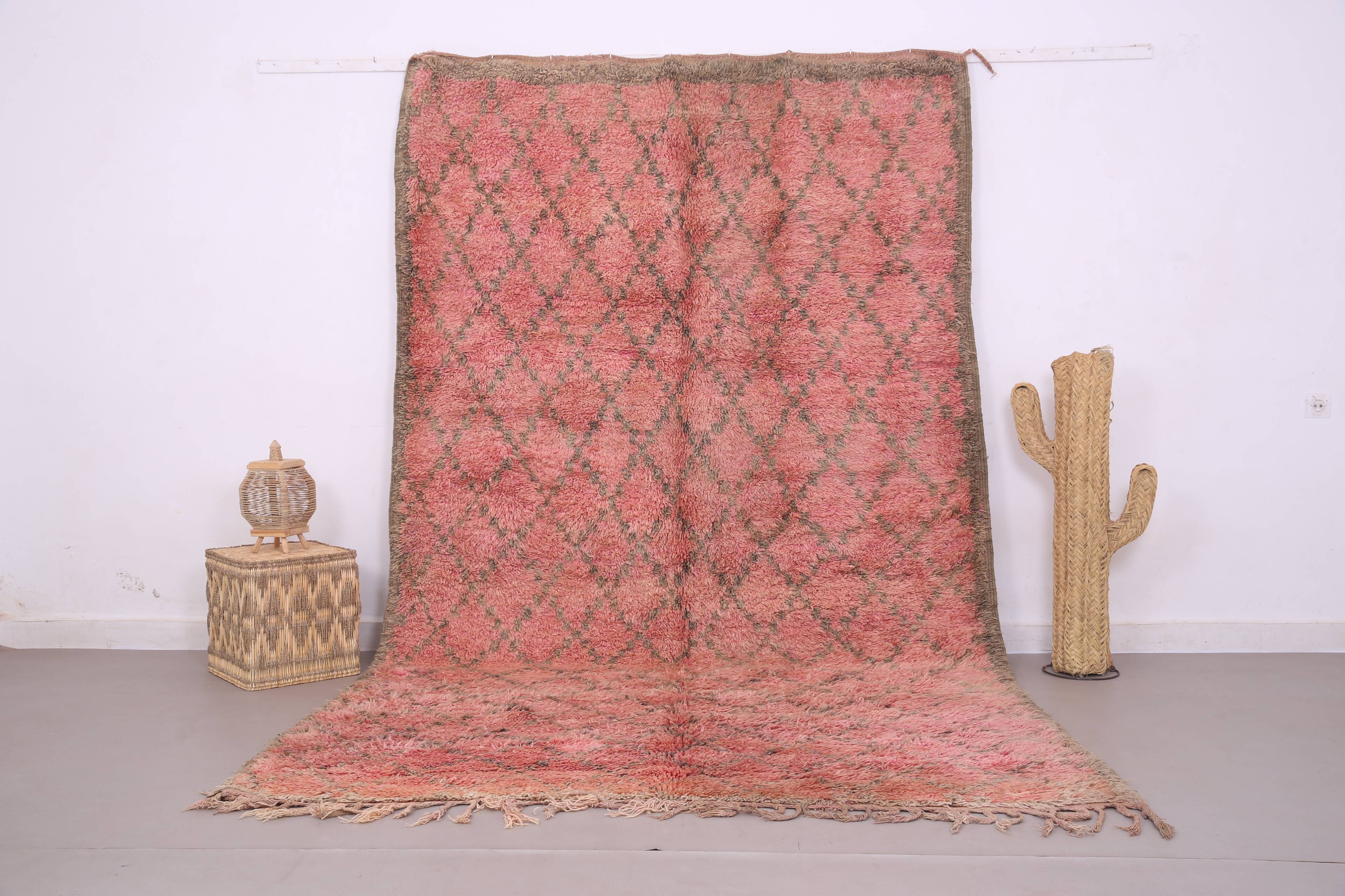 Pink Vintage Moroccan Rug 204 x 340 cm - Berber Wool Rug - Handmade Rug Boh