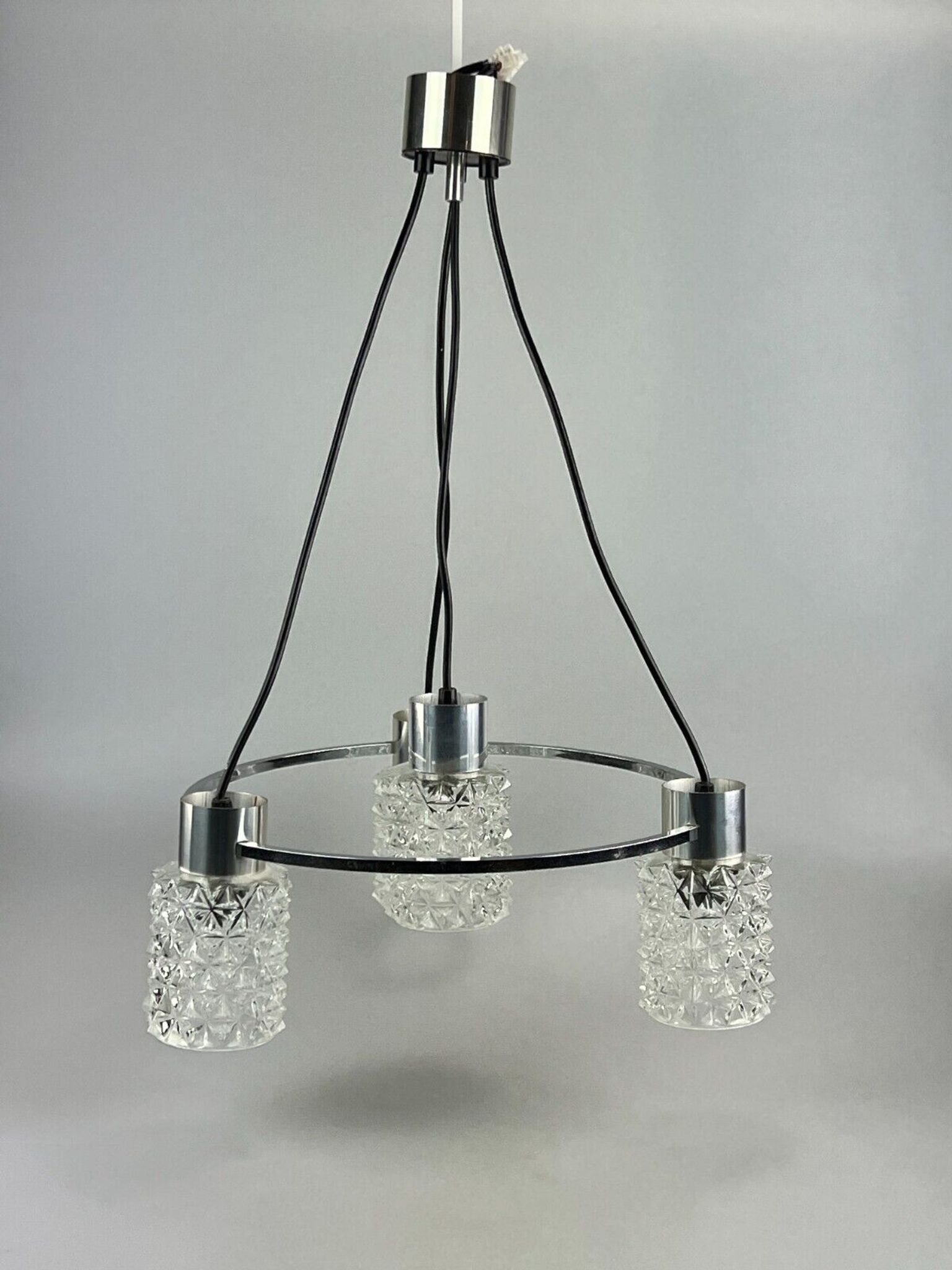 60s 70s lamp fixture ceiling lamp chandelier glass chrome space age