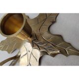 Brass holly candlestick