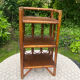 Bedside table, end table, vintage rattan shelf